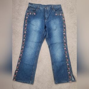 Bill Blass Vintage Embroidered Jeans, Size 12P, Excellent Vintage Condition